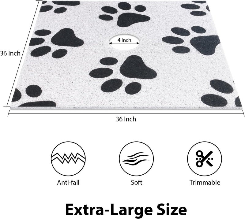 Yonala Extra Large Square Shower Mat, 36 x 36 Inch Stylish Non Slip Shower Mats for Inside Shower with Drain Hole in Middle, Soft Trimmable PVC Loofah Anti Slip Shower Mat, Quick Drying - Image 2